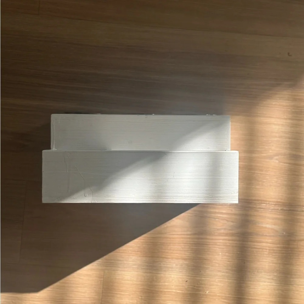 White Makeup Organizer with Silver Compartments